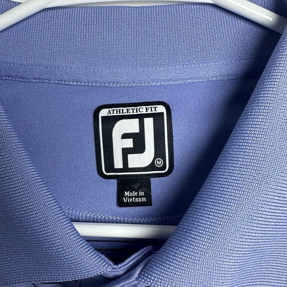 FootJoy FJ Golf Polo Shirt, Men’s Size Medium White Blue Striped Short Sleeve. - Picture 6 of 11